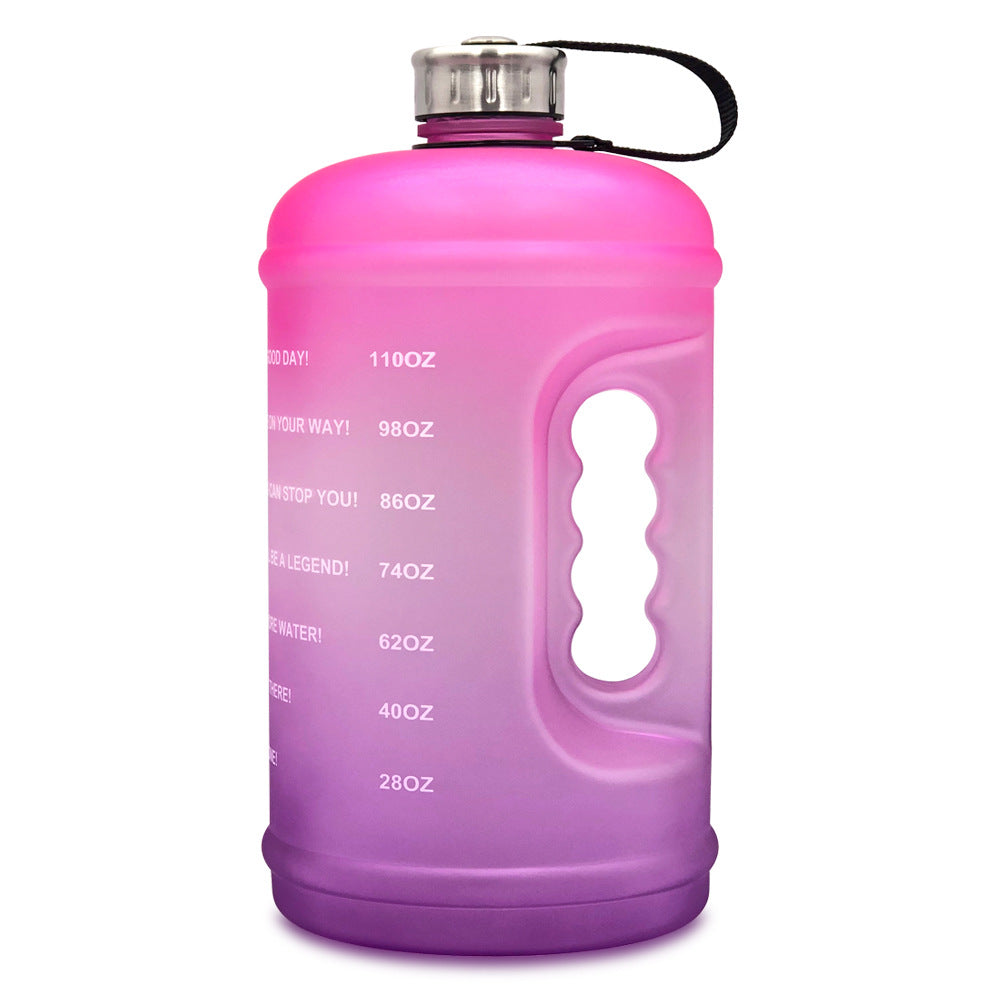 1 Gallon Plastic Sports Water Bottle Scrub Gradient Fitness PETG Space Cup Water Bottle