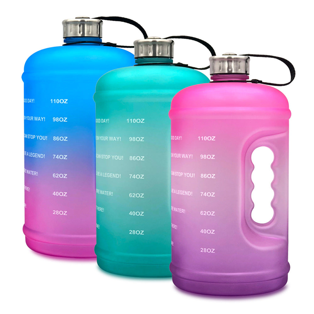 1 Gallon Plastic Sports Water Bottle Scrub Gradient Fitness PETG Space Cup Water Bottle