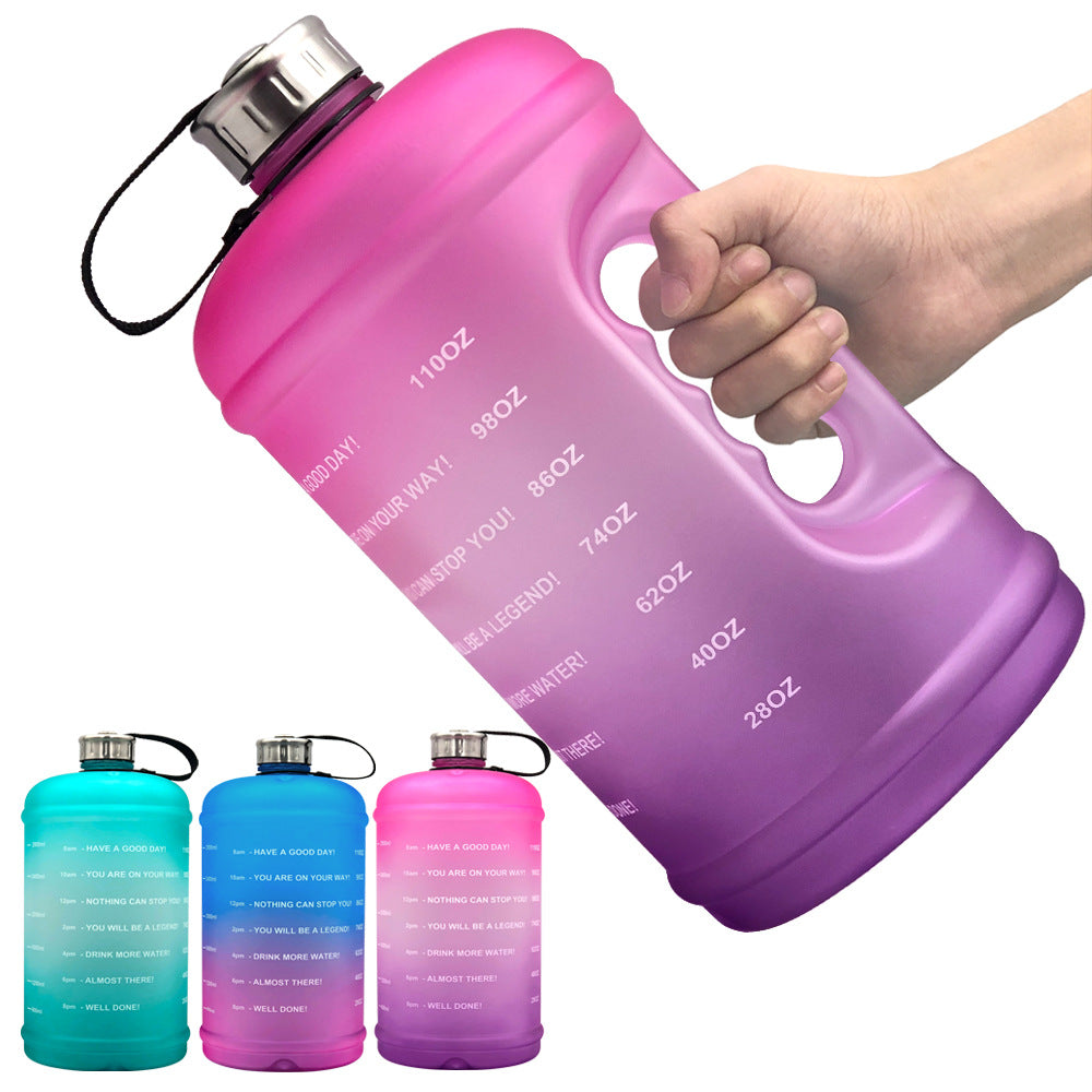 1 Gallon Plastic Sports Water Bottle Scrub Gradient Fitness PETG Space Cup Water Bottle