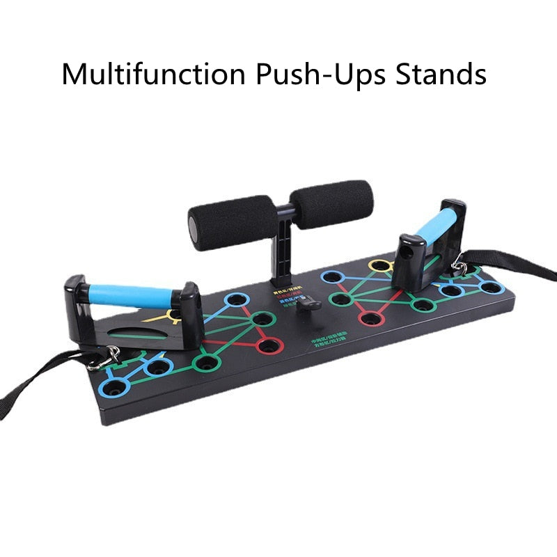 Push Ups Stands Rack Board with Latex Resistance Bands Exercise Muscle Trainer Push Up Stand Borad Home Gym Fitness Equipment