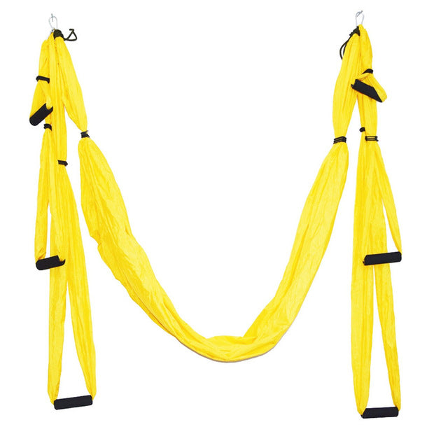 Full Set 6 Handles Anti-gravity Aerial Yoga Hammock Flying Swing Trapeze Yoga Inversion Exercises Device Home Gym Hanging Belt