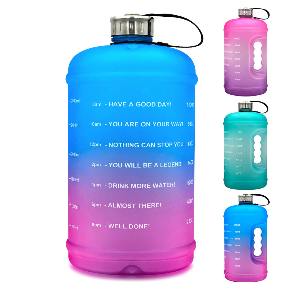 1 Gallon Plastic Sports Water Bottle Scrub Gradient Fitness PETG Space Cup Water Bottle