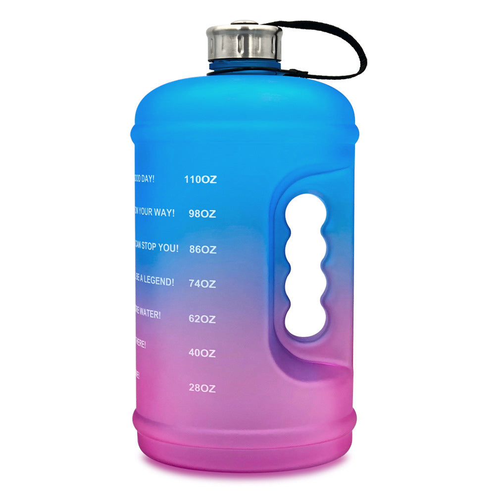 1 Gallon Plastic Sports Water Bottle Scrub Gradient Fitness PETG Space Cup Water Bottle