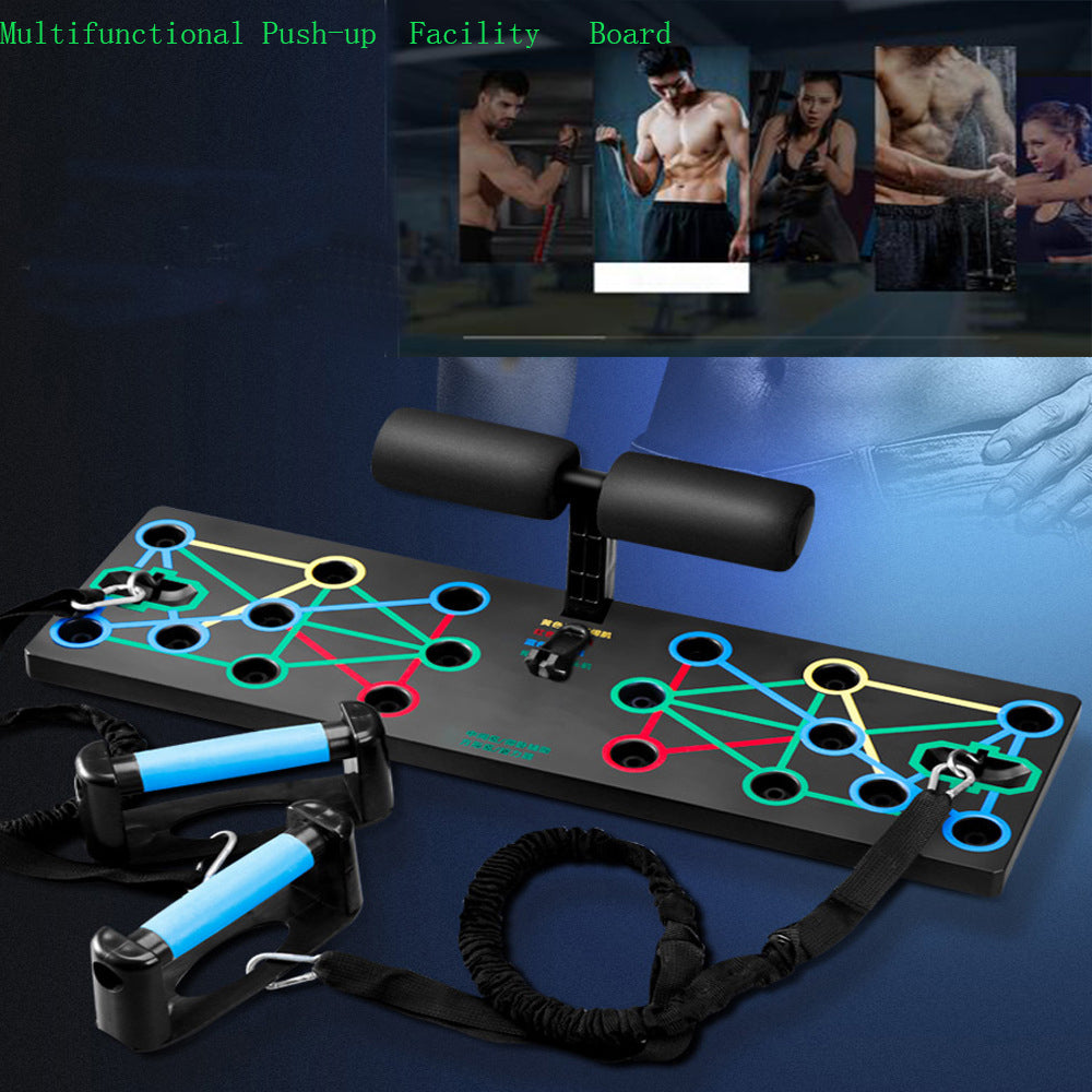 Push Ups Stands Rack Board with Latex Resistance Bands Exercise Muscle Trainer Push Up Stand Borad Home Gym Fitness Equipment