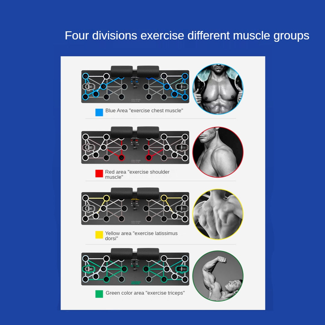 Push Ups Stands Rack Board with Latex Resistance Bands Exercise Muscle Trainer Push Up Stand Borad Home Gym Fitness Equipment